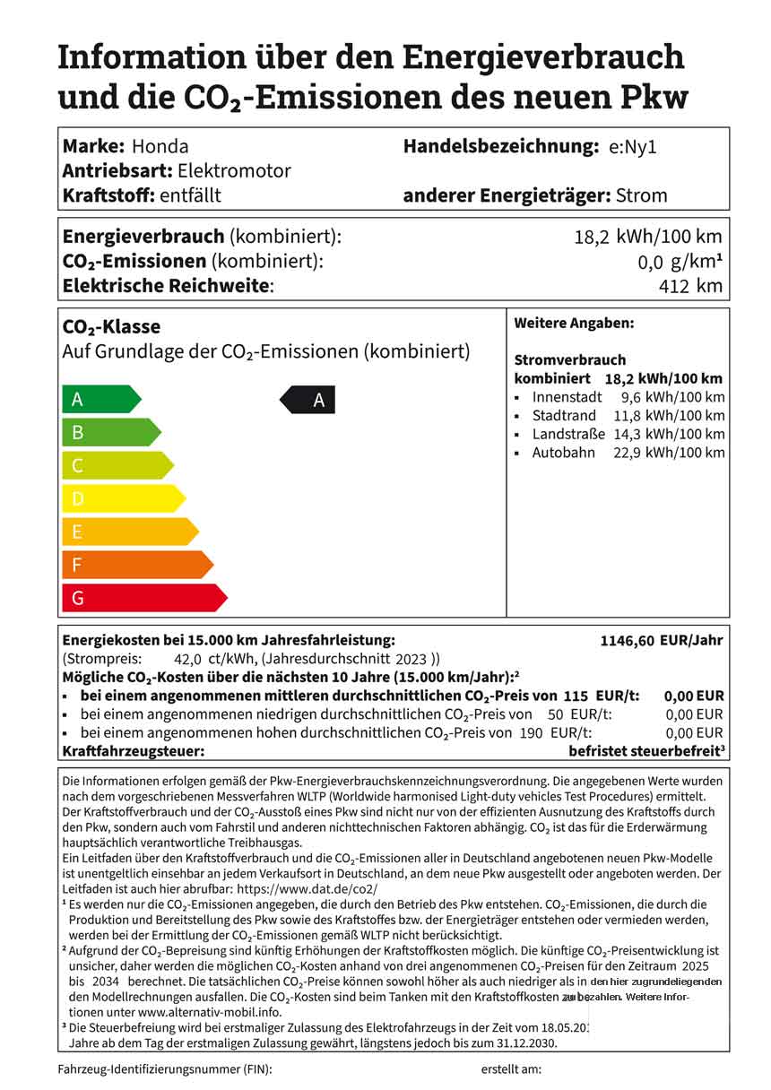 Kraftstoffverbrauch Honda Civic e:EHV Elegance
